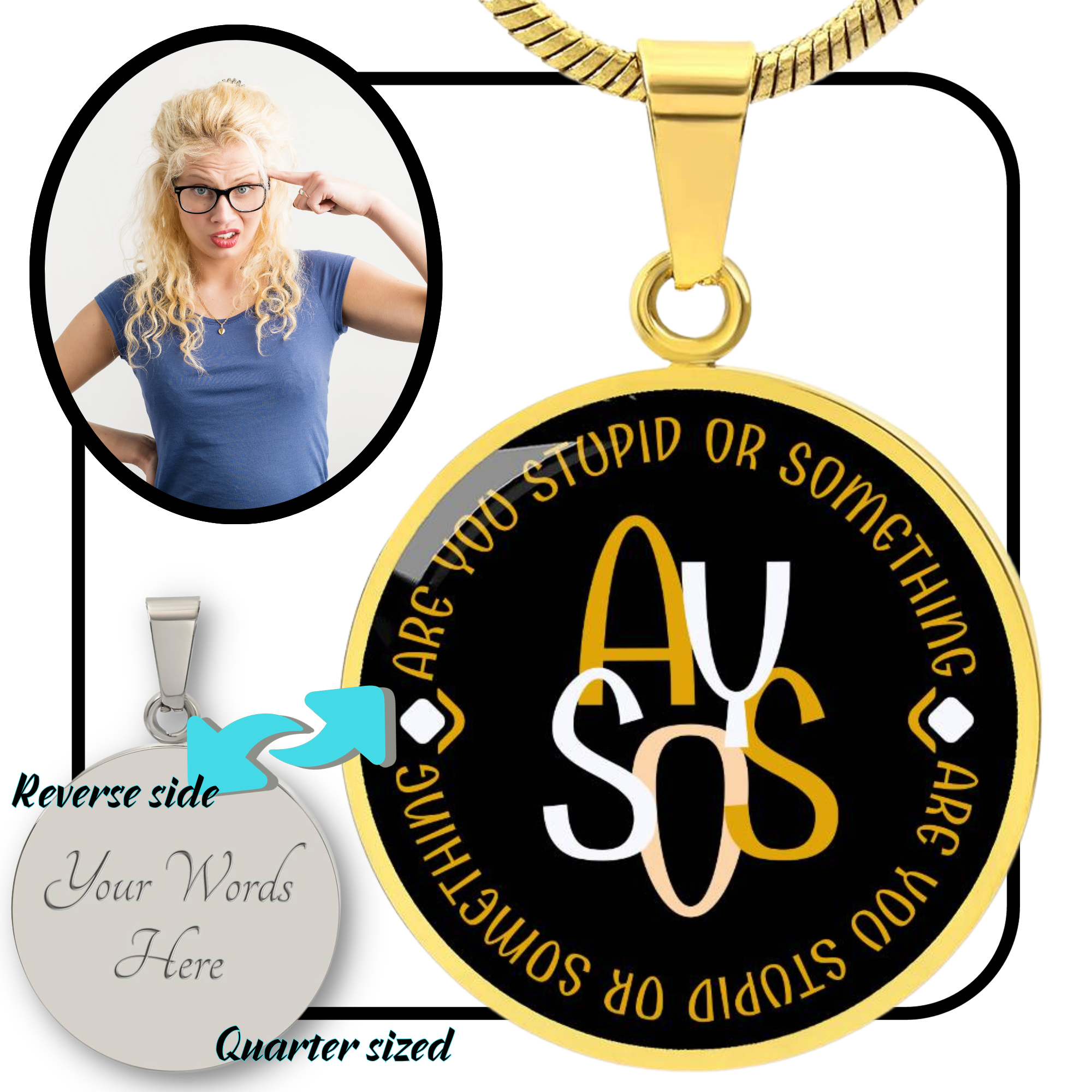 AYSOS - Are you stupid or something || Pendant Necklace || PERSONALIZABLE