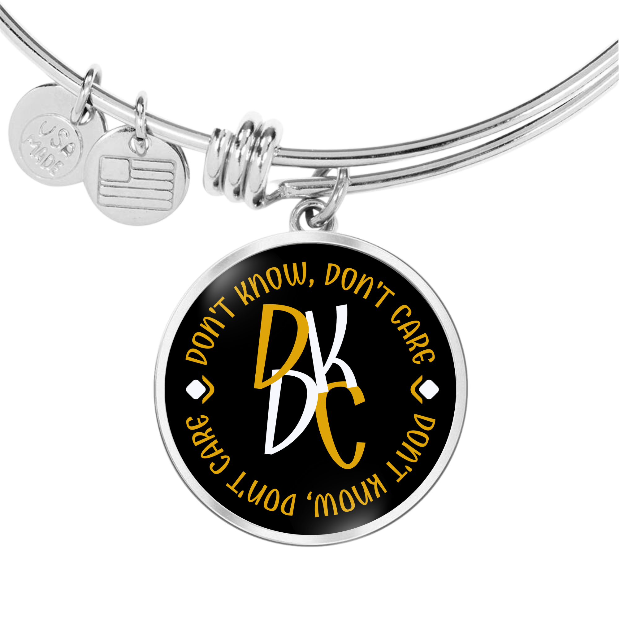 DKDC - Don't Know, Don't Care || Pendant Bangle || PERSONALIZABLE