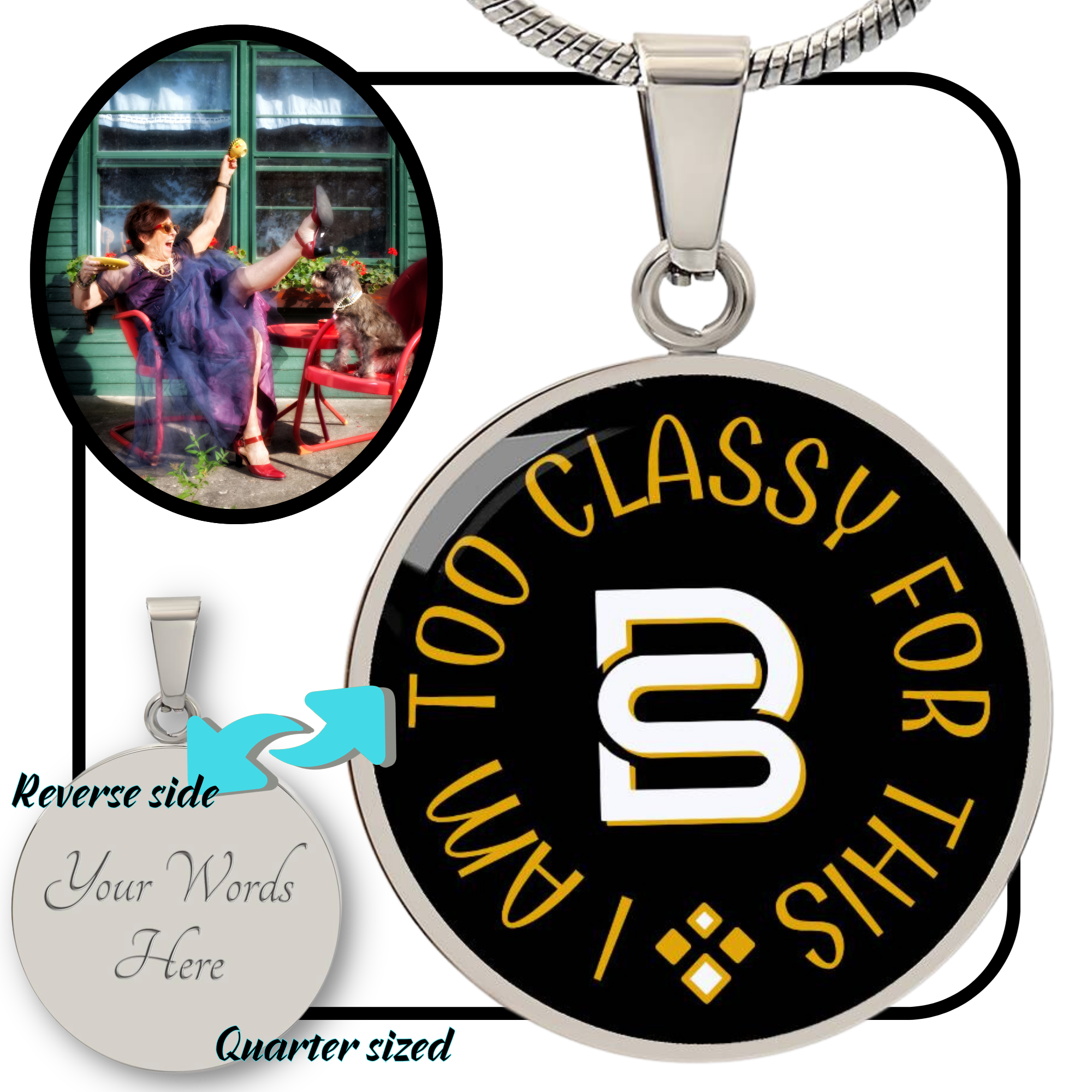 CLASSY - I AM TOO || Pendant Necklace || PERSONALIZABLE