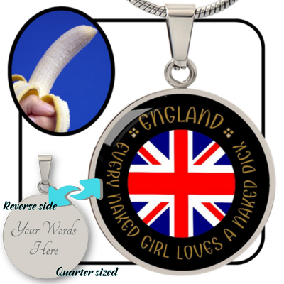 ENGLAND || Naughty ♦ Flag Pendant Necklace || PERSONALIZABLE