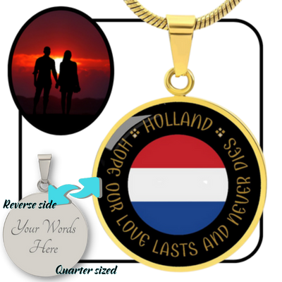 HOLLAND || Pendant Necklace with Flag || PERSONALIZABLE