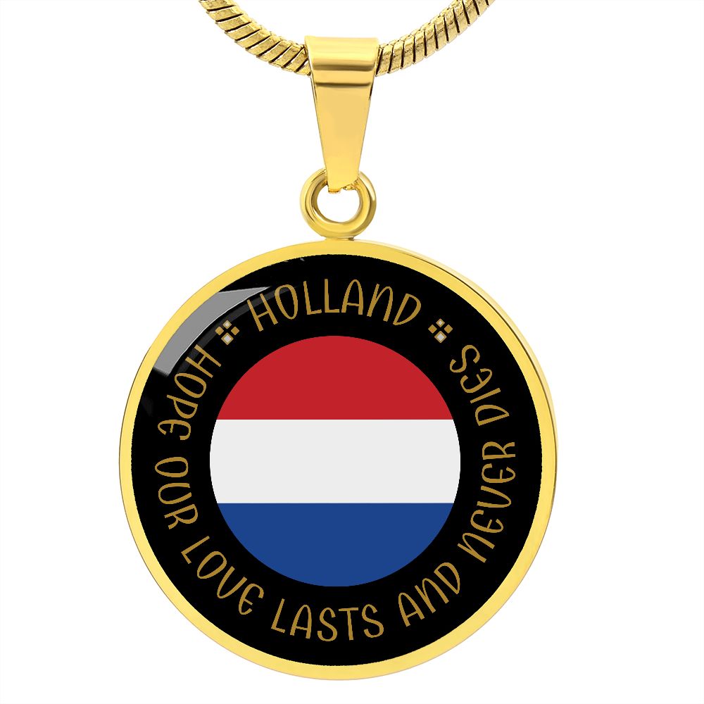 HOLLAND || Pendant Necklace with Flag || PERSONALIZABLE