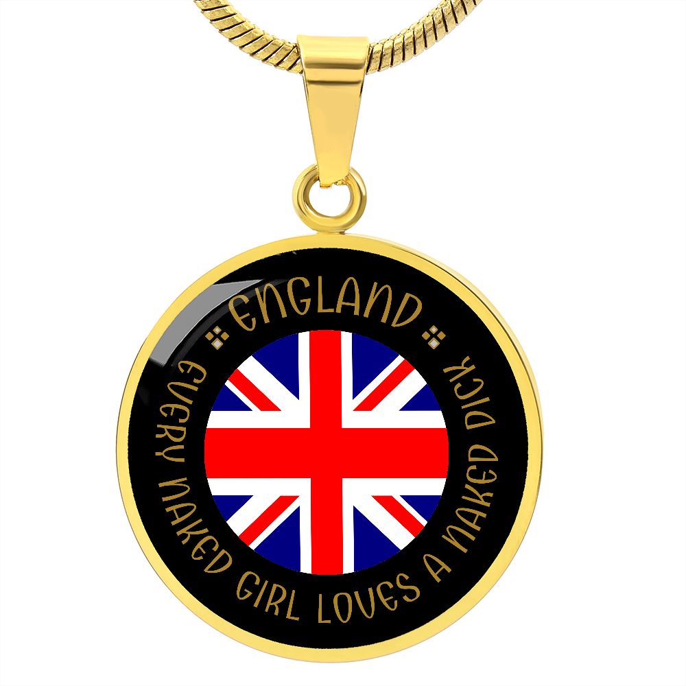 ENGLAND || Naughty ♦ Flag Pendant Necklace || PERSONALIZABLE