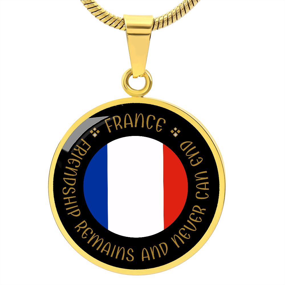 FRANCE || Flag Pendant Necklace || PERSONALIZABLE